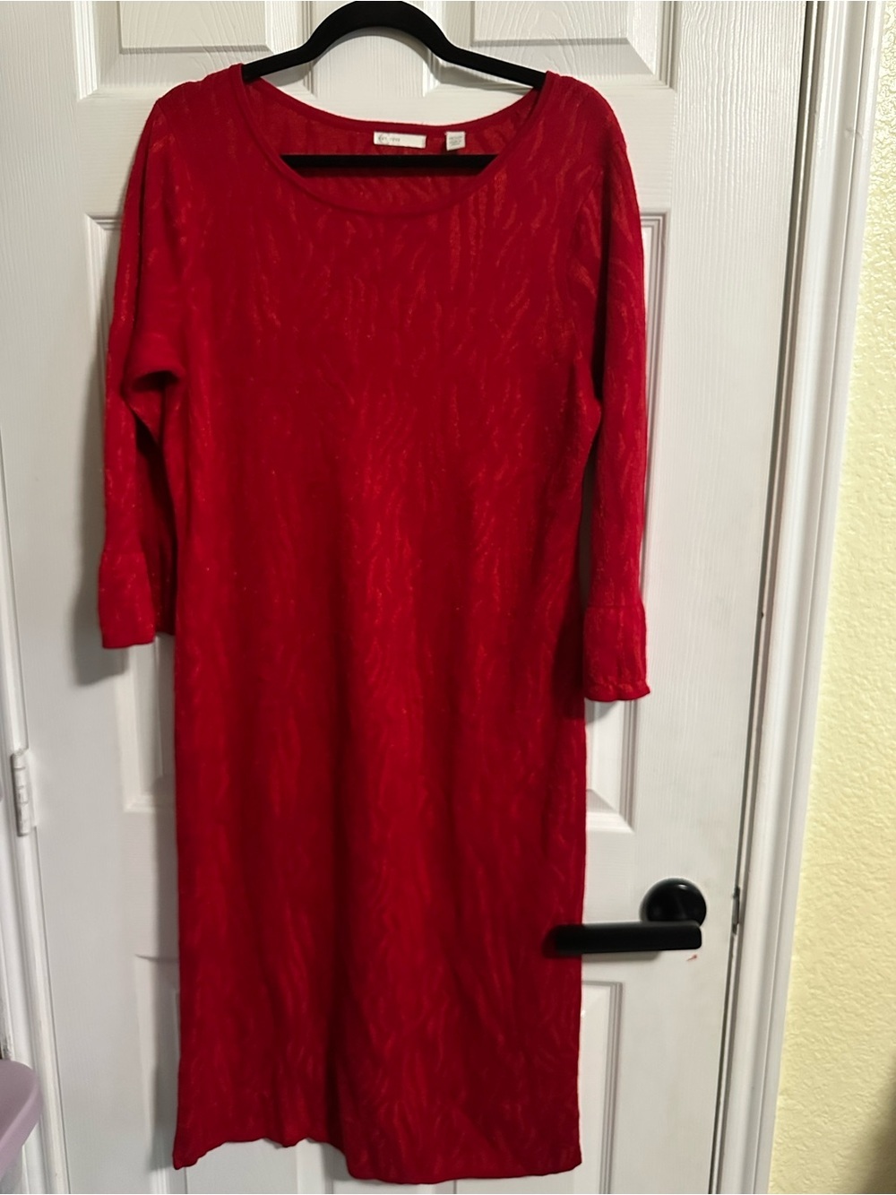 EST 1946 Red Zebra Pattern with sparkle and bell Sleeve Dress - 14/16W